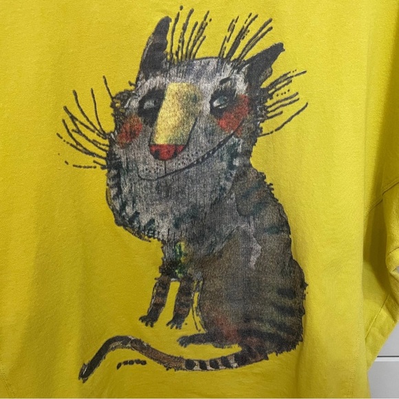 Buykud Women's Animal Print Loose Casual Short Sleeve Tee with Cat Print - Picture 2 of 11